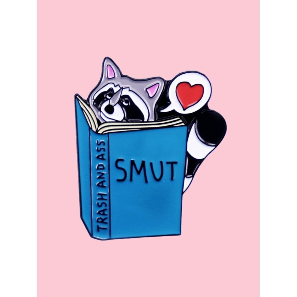 1pc Cartoon Raccoon Animal Book Brooch Pin Personalized Creative Metal Badge - Picture 4 of 5